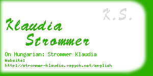 klaudia strommer business card